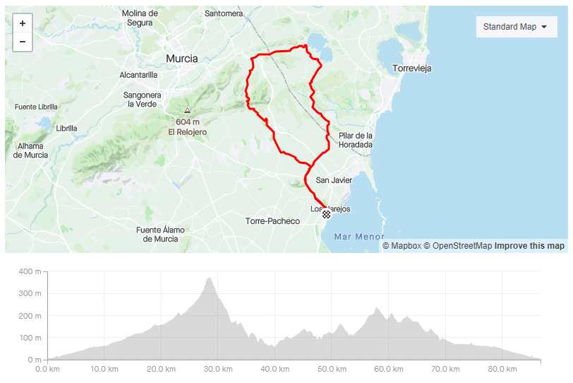 Tailored Cycling Holiday - Los Alcázares - Cabeza de la Plata - Embalse de la Padrera